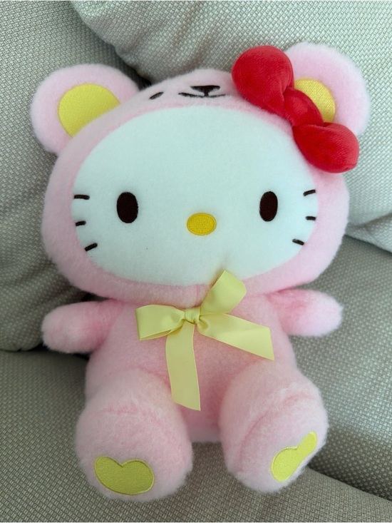 Sanrio Other - Sanrio Hello Kitty Pink Plush with Red Bow and Yellow Accents